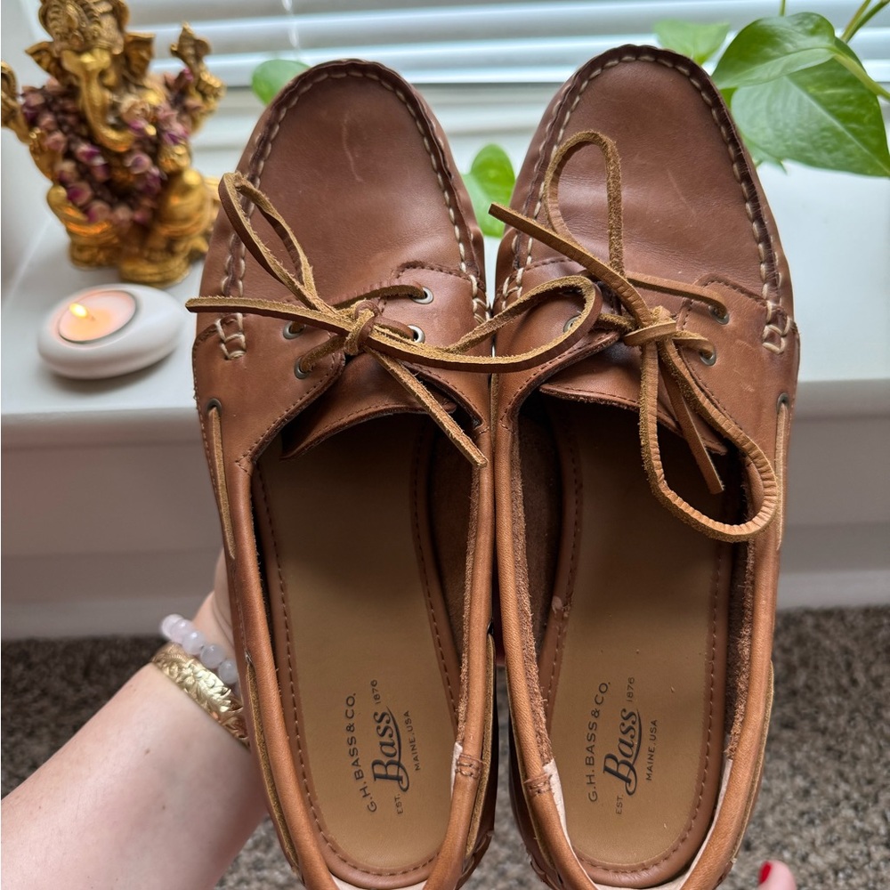 Bass Brown Leather Boat Shoes